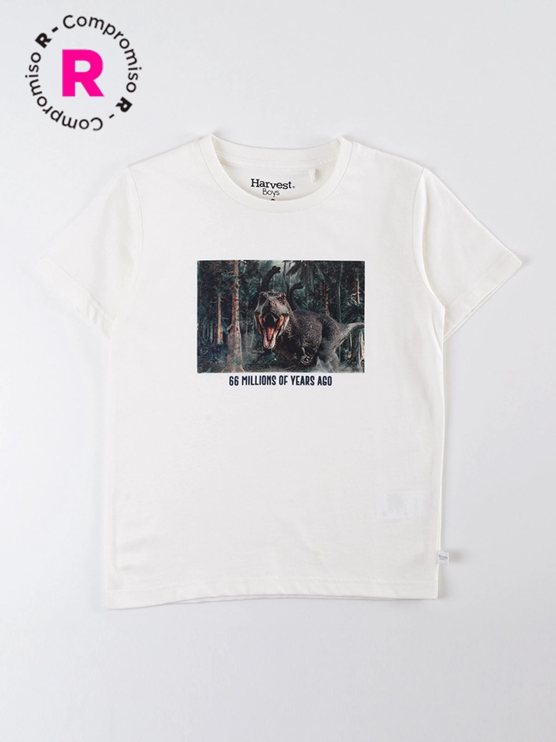 POLERA MANGA CORTA NIÑO HARVEST TIRANOSAURUS REX