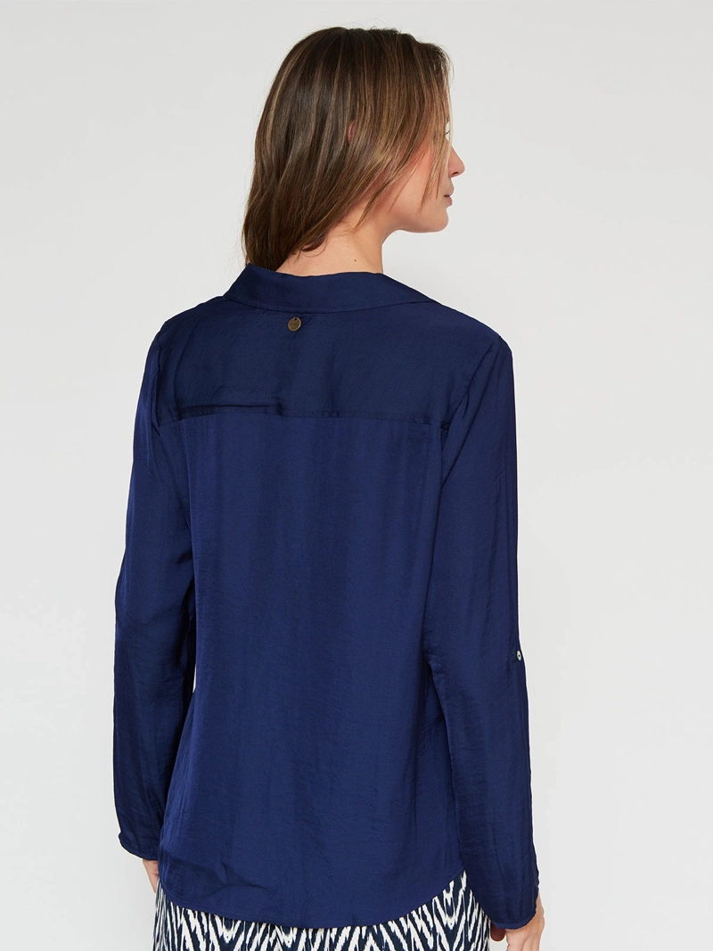 BLUSA MUJER REGATTA CUELLO CAMISERO MANGA LARGA SATINADA - 2