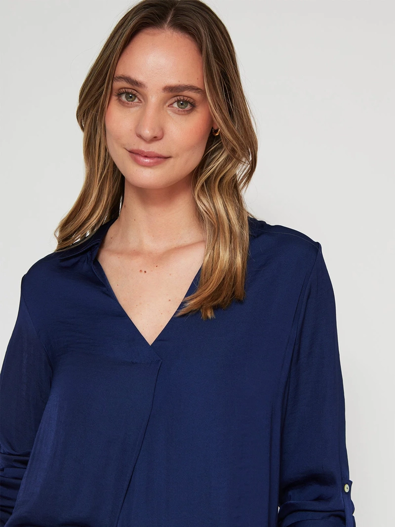 BLUSA MUJER REGATTA CUELLO CAMISERO MANGA LARGA SATINADA - 3