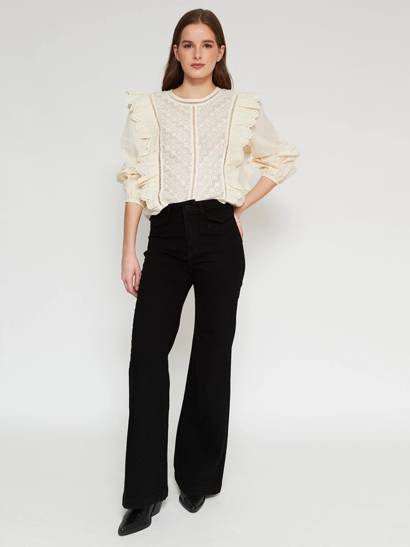 BLUSA MUJER MARQUIS ALGODÓN RUFFLES BORDADA - 4