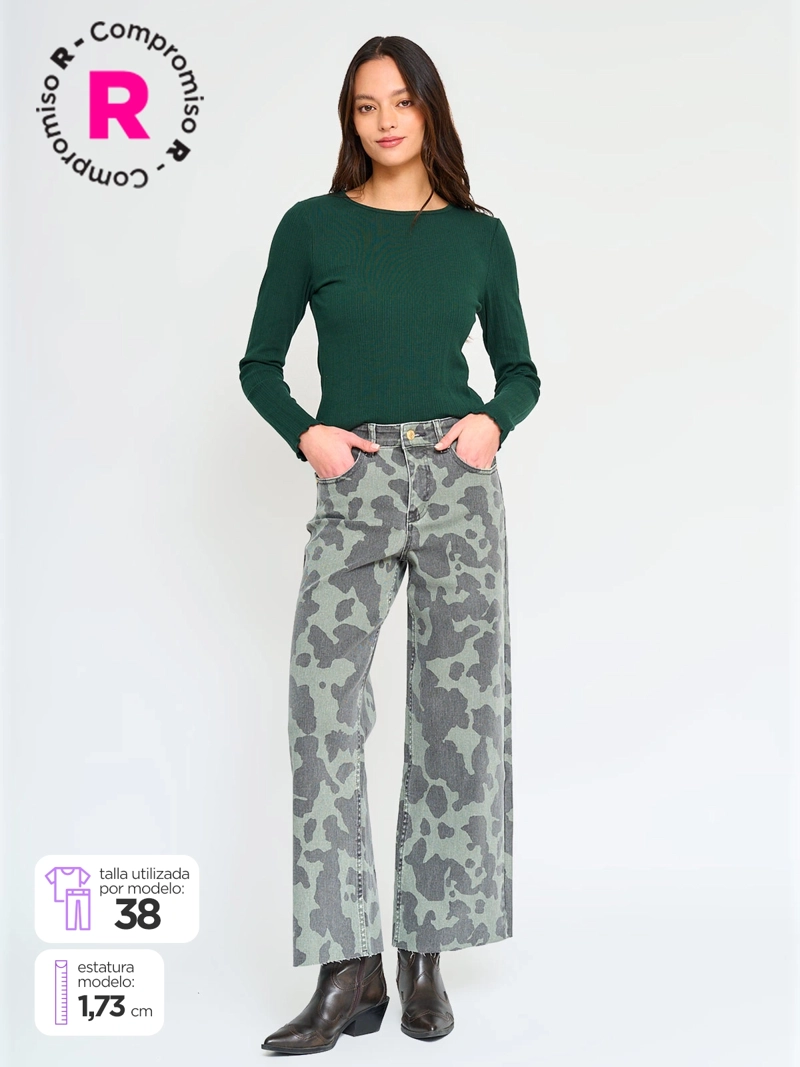 JEANS MUJER BARBADOS PRINT ALGODÓN  - 1