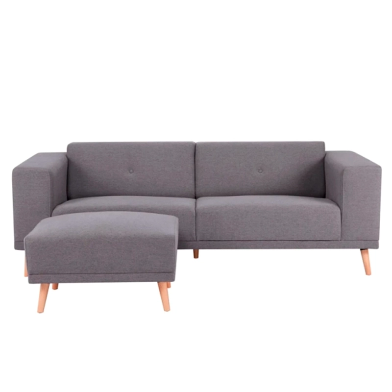 SOFÁ RIPLEY HOME MARÍA + PUFF GRIS - 2