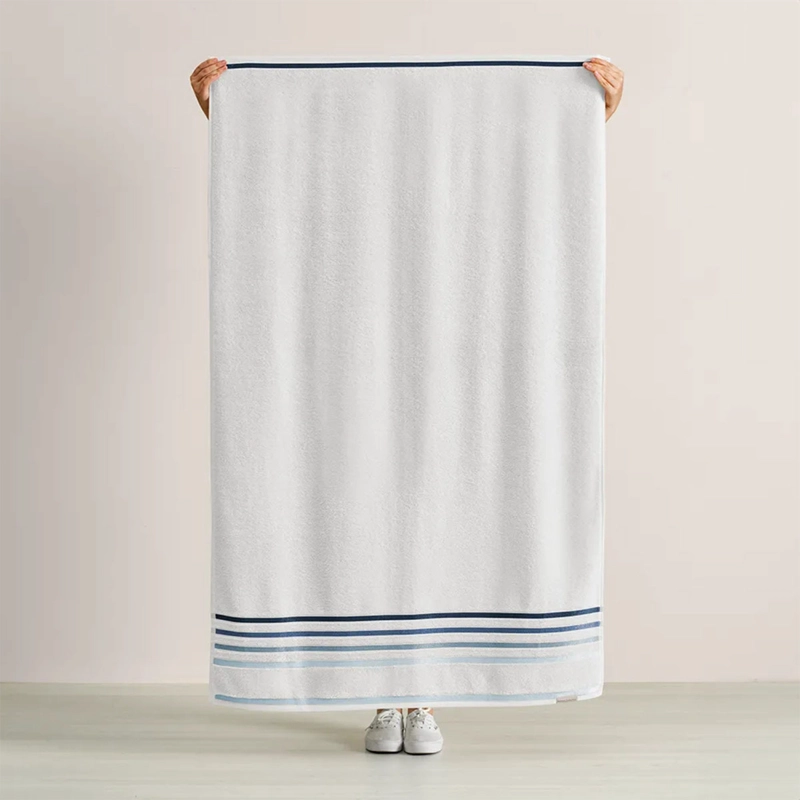 TOALLA SÁBANA KARSTEN LUMINA 86X150 CM BLANCO/AZUL - 2