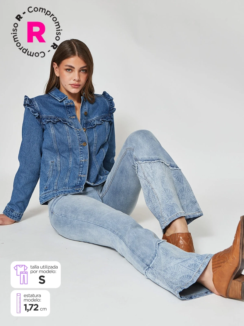 CHAQUETA MUJER TATIENNE ALGODÓN VUELOS DENIM - 1