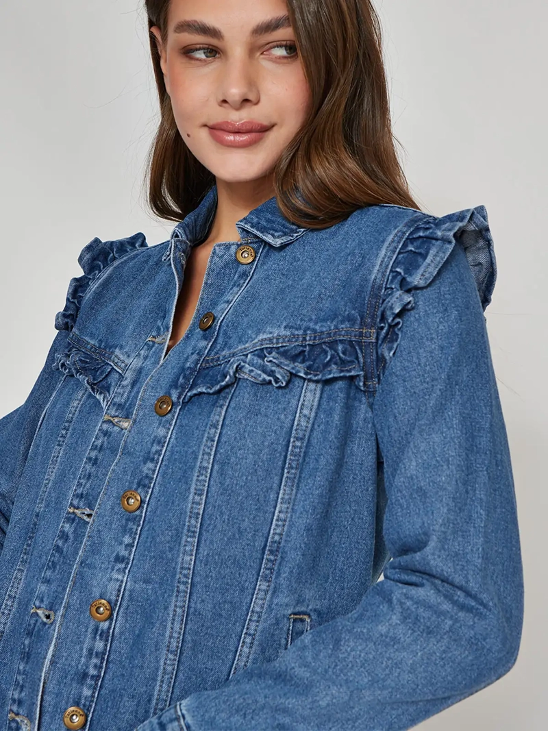 CHAQUETA MUJER TATIENNE ALGODÓN VUELOS DENIM - 4
