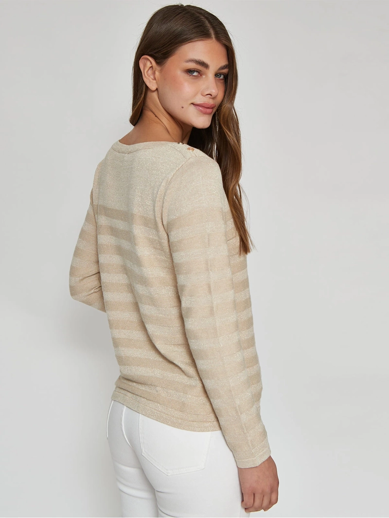SWEATER MUJER CACHAREL CUELLO BOTE MANGA LARGA BOTONES - 2
