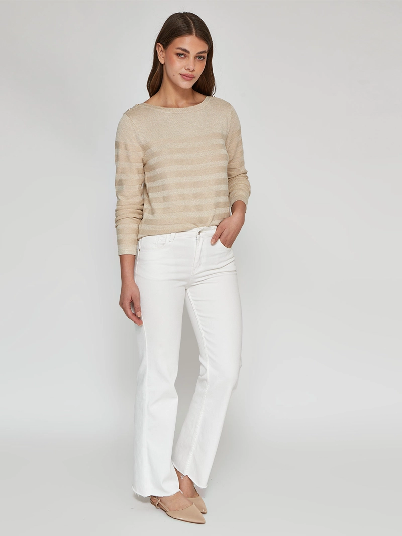 SWEATER MUJER CACHAREL CUELLO BOTE MANGA LARGA BOTONES - 4
