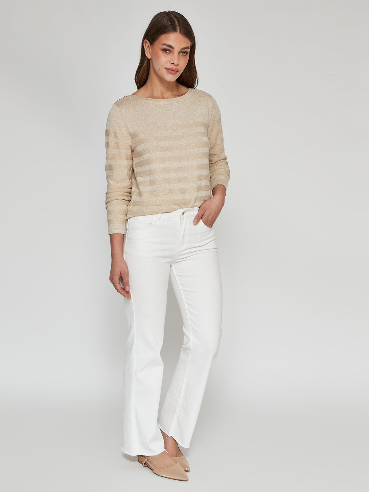SWEATER MUJER CACHAREL CUELLO BOTE MANGA LARGA BOTONES - 4