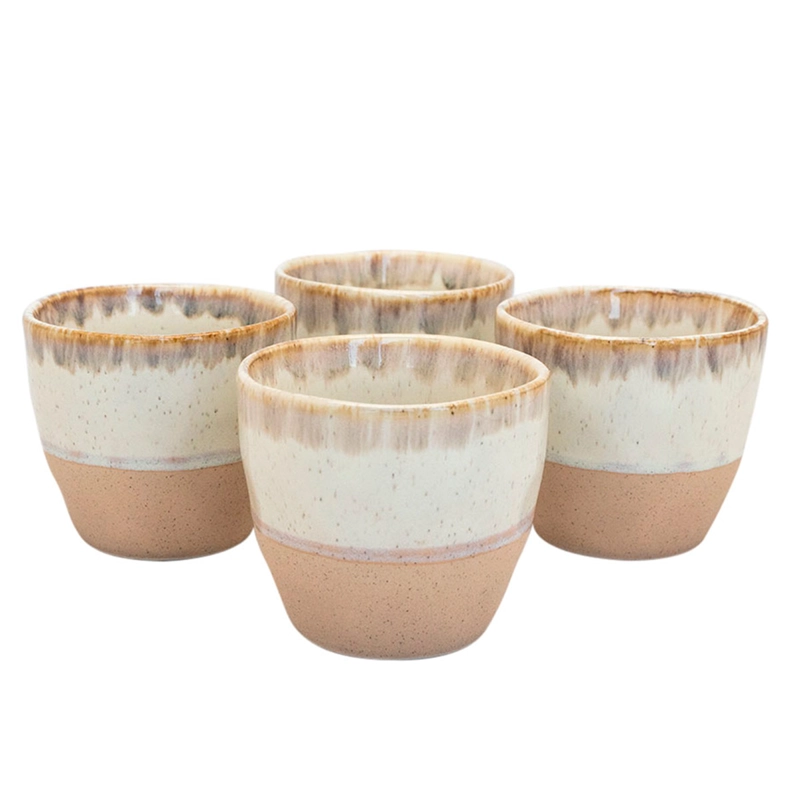SET X4 VASOS WAYU CERÁMICA BEIGE - 1