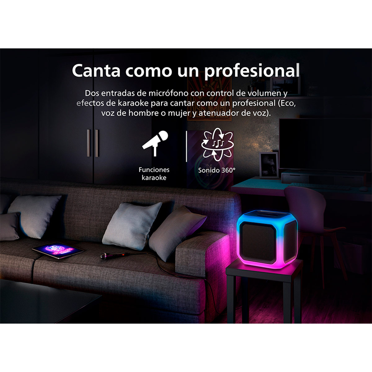 PARLANTE BLUETOOTH PHILIPS FIESTA CUBO TAX7207BK - 8