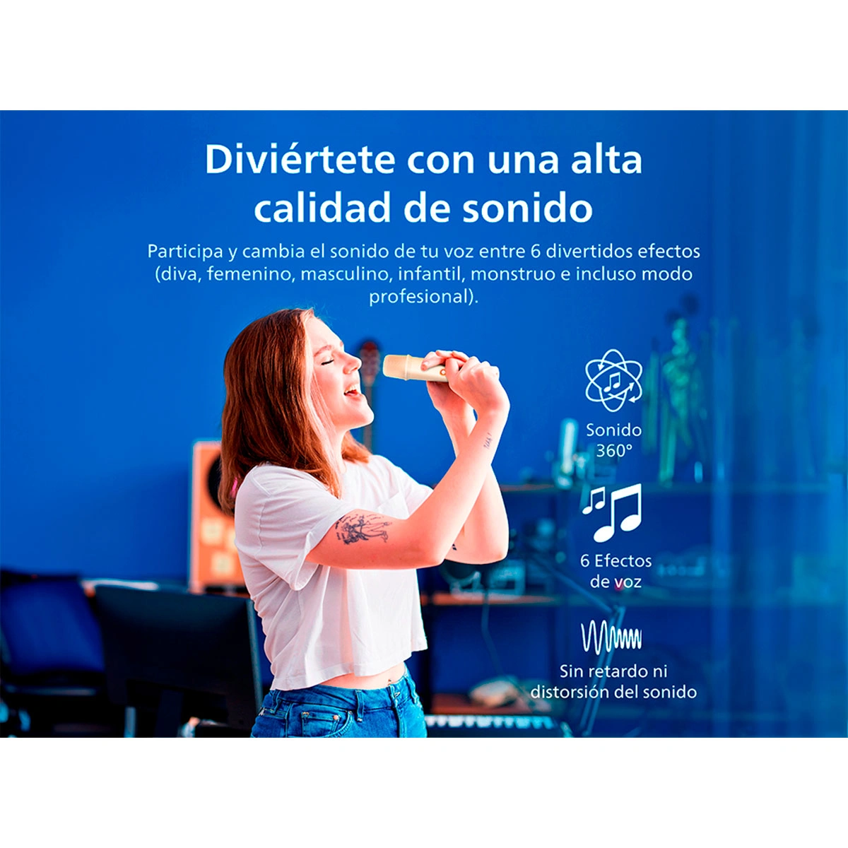 PARLANTE BLUETOOTH PHILIPS KARAOKE TAS2509WT - 5