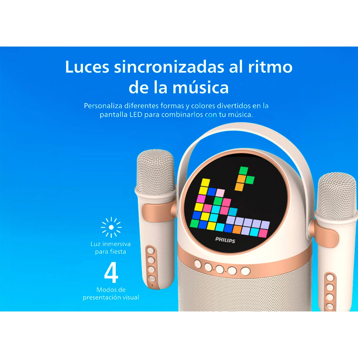 PARLANTE BLUETOOTH PHILIPS KARAOKE TAS2509WT - 6