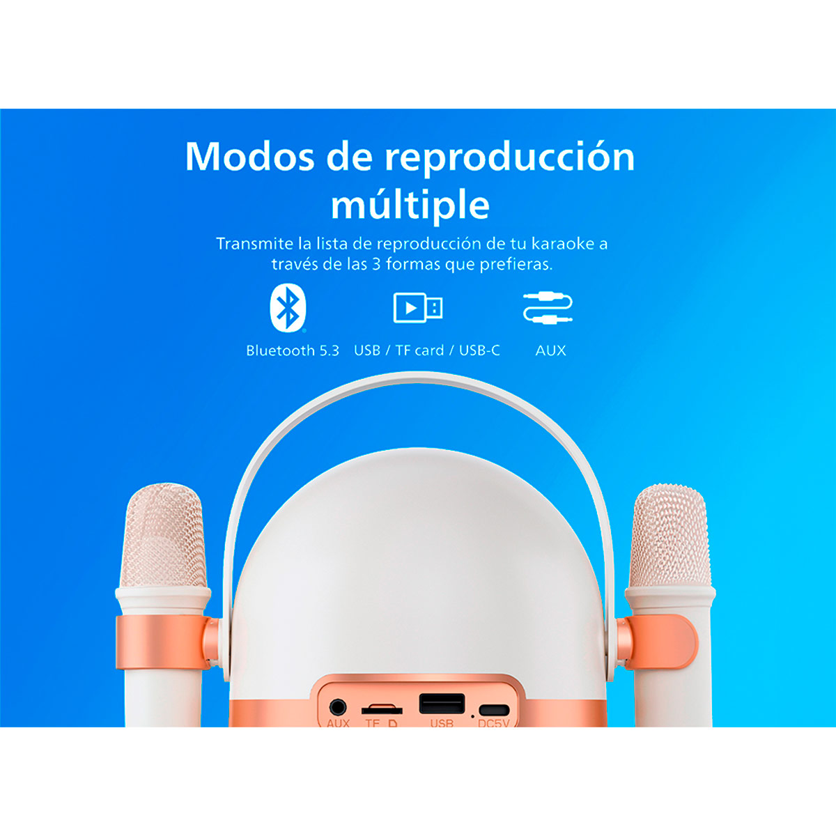 PARLANTE BLUETOOTH PHILIPS KARAOKE TAS2509WT - 8