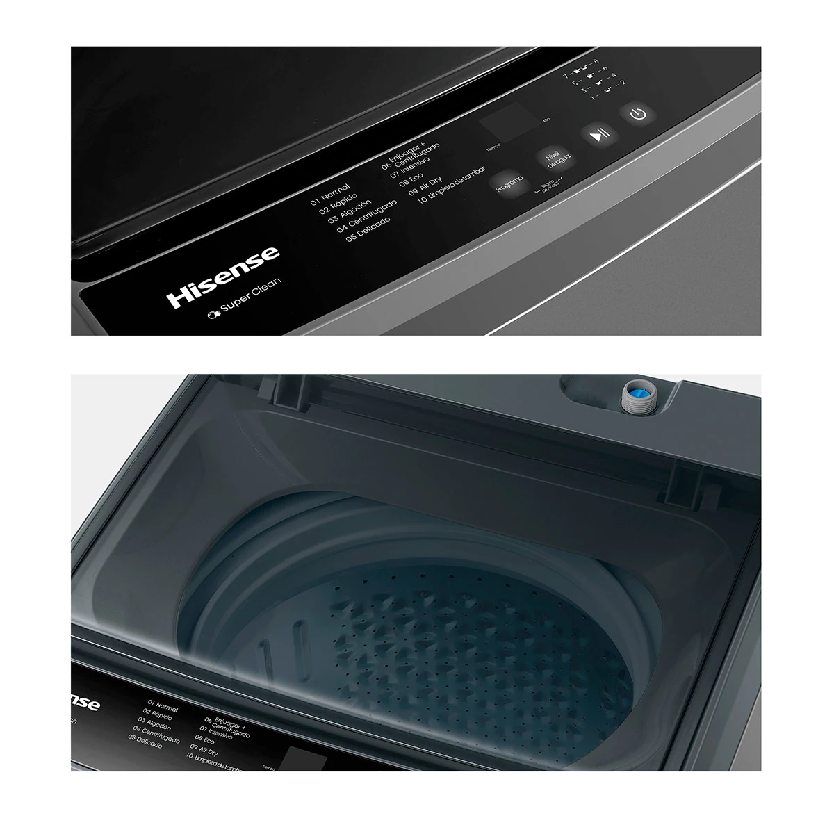 LAVADORA CARGA SUPERIOR HISENSE WT1D1030UT 10KG GRAFITO - 10