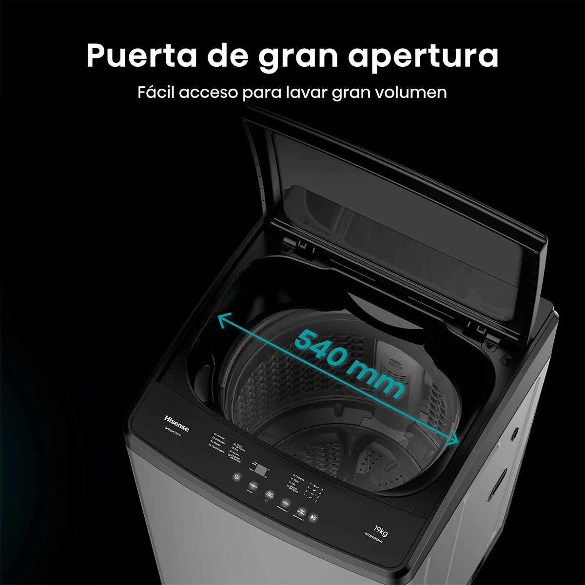 LAVADORA CARGA SUPERIOR HISENSE WT3W1923UT 19KG GRAFITO - 11