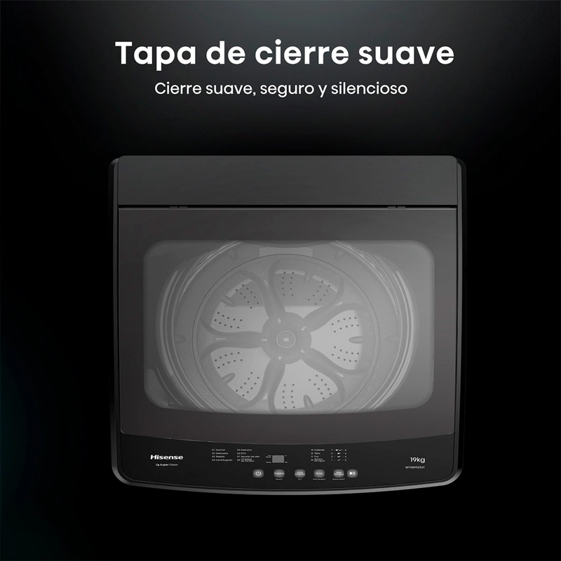 LAVADORA CARGA SUPERIOR HISENSE WT3W1923UT 19KG GRAFITO - 8