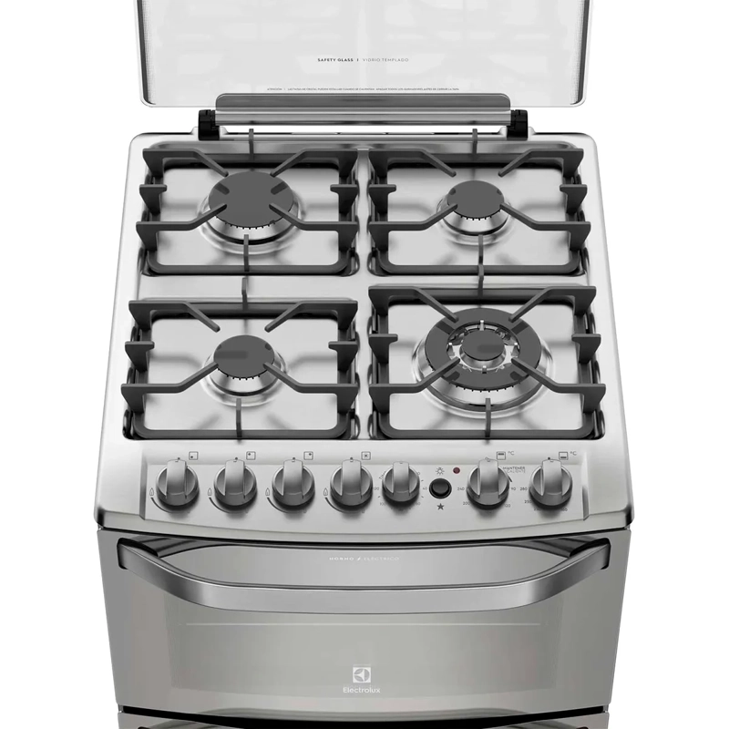 COCINA A GAS ELECTROLUX 56DXA 4 PLATOS GRILL DOBLE HORNO GRIS - 4
