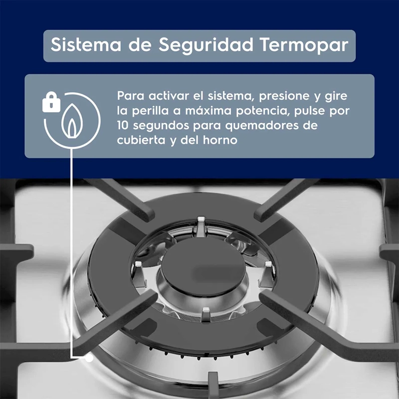 COCINA A GAS ELECTROLUX 56DXA 4 PLATOS GRILL DOBLE HORNO GRIS - 6