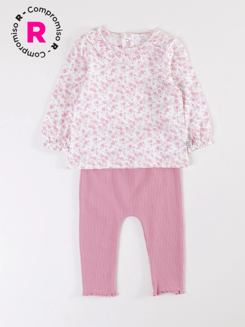 CONJUNTO NIÑA BABY HARVEST CALZA Y POLERA CUELLO BEBE