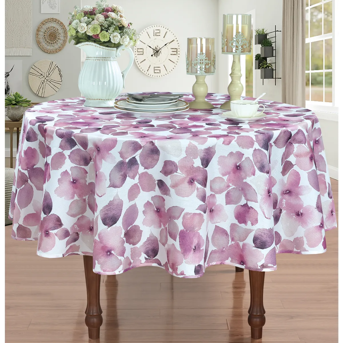 MANTEL REDONDO RIPLEY HOME ARMONIA ROSA 180CM - 1