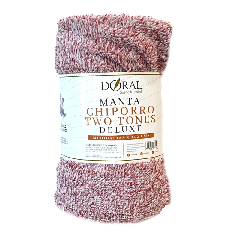 MANTA DORAL CHIPORRO TWO TONES 152 X 127 CM BURDEO - 5