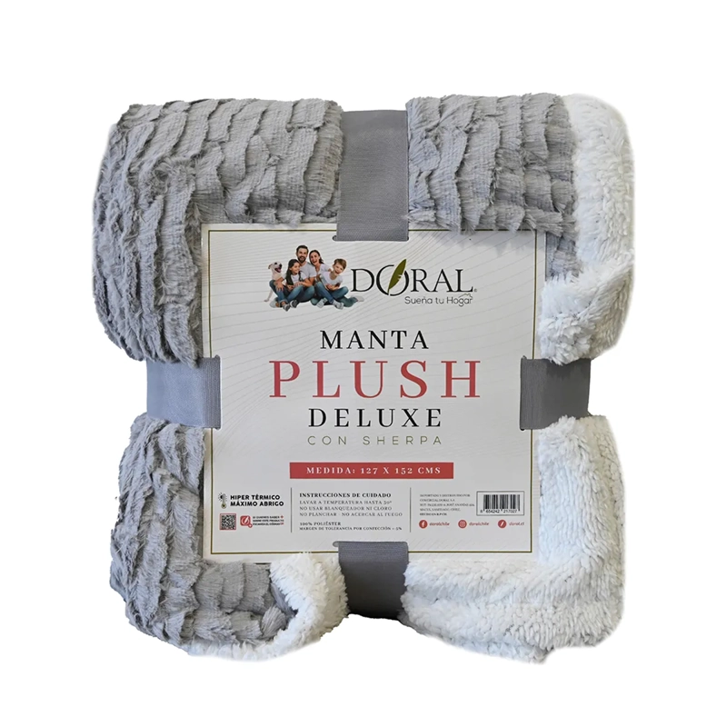 MANTA DORAL OUTBOSS DELUXE 152 X 127 CM SHERPA GRIS - 5