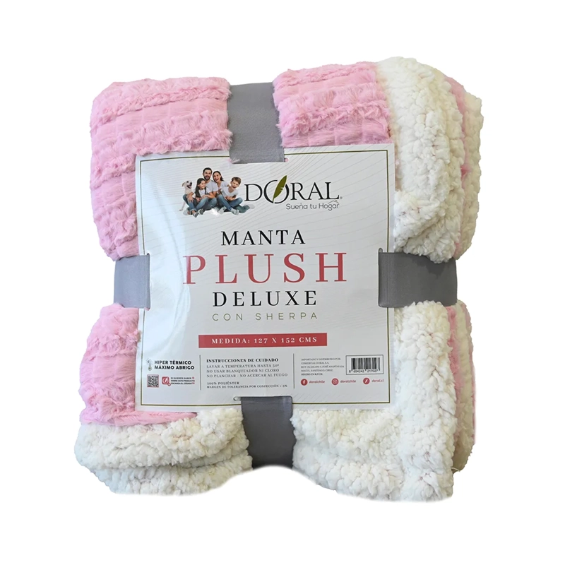 MANTA DORAL OUTBOSS DELUXE 152 X 127 CM SHERPA ROSADO - 5