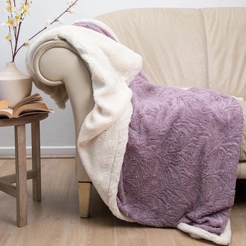 MANTA DORAL OUTBOSS DELUXE 152 X 127 CM SHERPA VIOLETA - 1