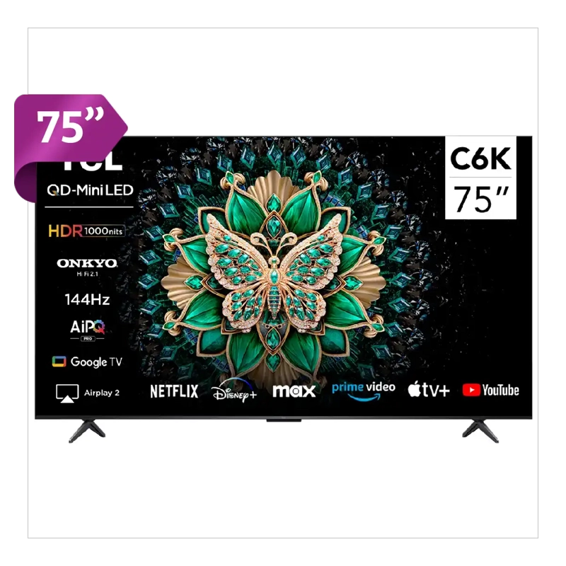 SMART TV TCL QLED MINI LED 4K UHD 75” C6K - 1