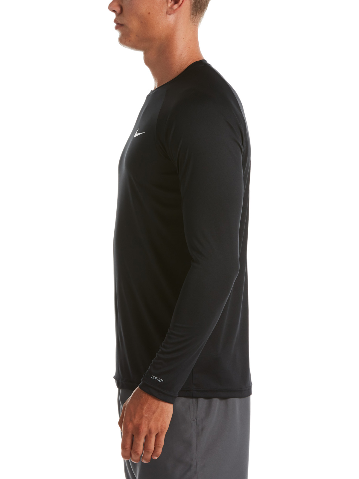 POLERA HOMBRE NIKE NESSA587-001 NEGRO MANGA LARGA HYDROGUARD 40 UPF - 2
