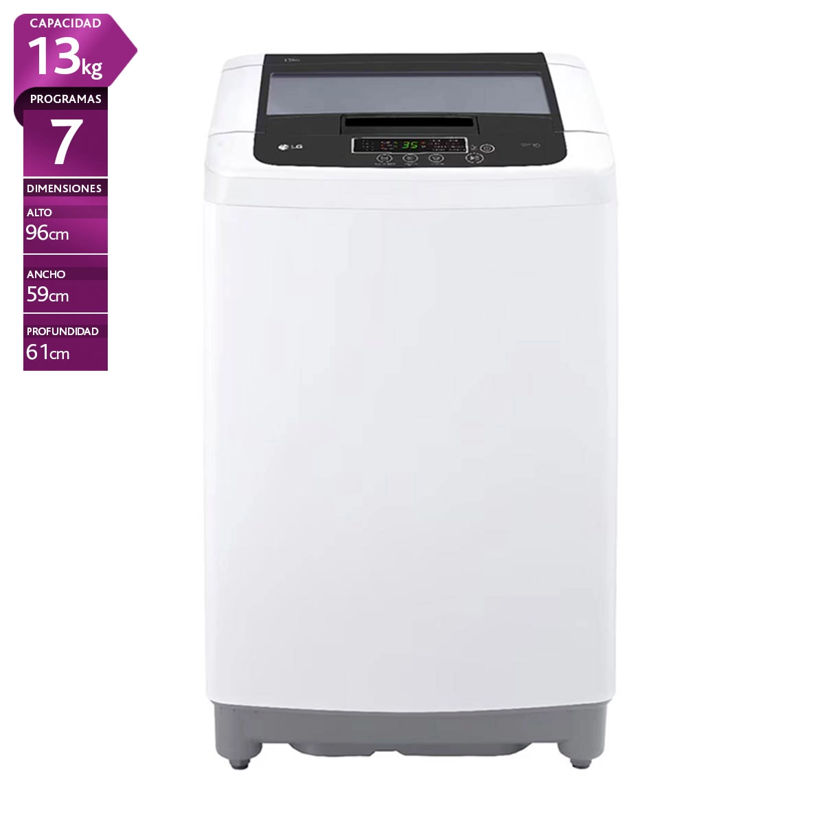 LAVADORA CARGA SUPERIOR LG WT13WPBPK 13KG BLANCO - 1