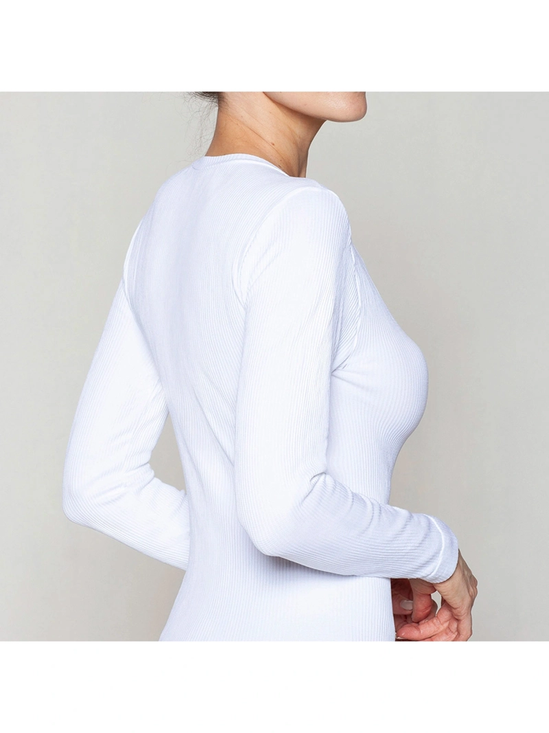 CAMISETA MANGA LARGA MUJER MONARCH ESENCIAL ACANALADO BASIC - 3