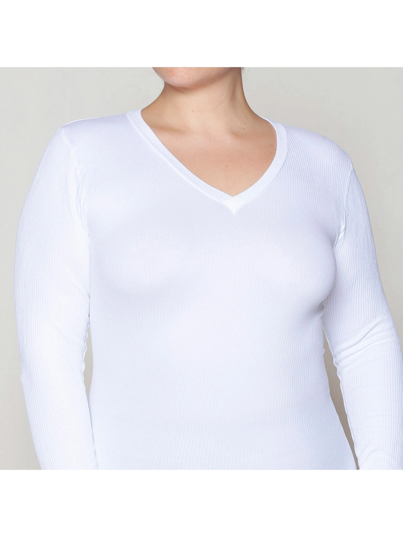 CAMISETA MANGA LARGA MUJER MONARCH ESENCIAL ACANALADO BASIC - 4