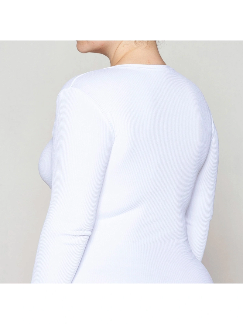 CAMISETA MANGA LARGA MUJER MONARCH ESENCIAL ACANALADO BASIC - 5