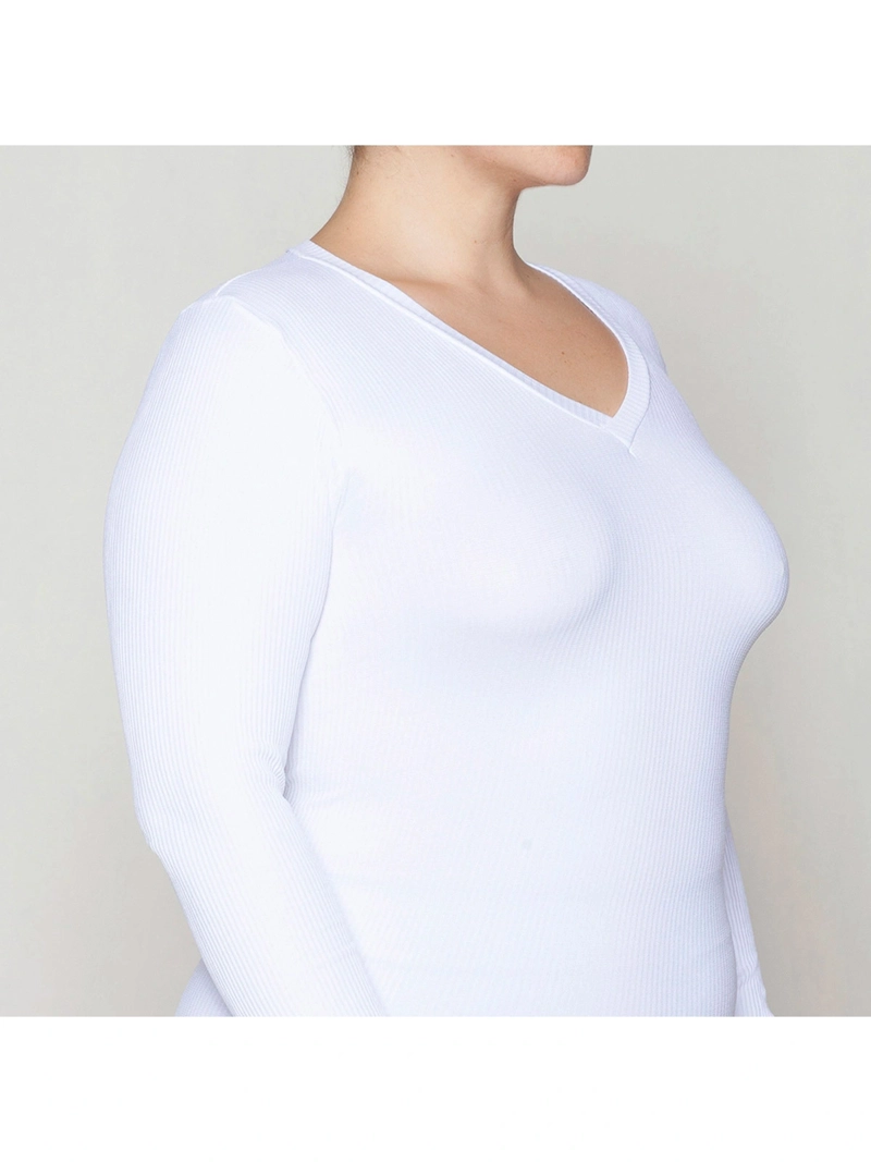 CAMISETA MANGA LARGA MUJER MONARCH ESENCIAL ACANALADO BASIC - 6