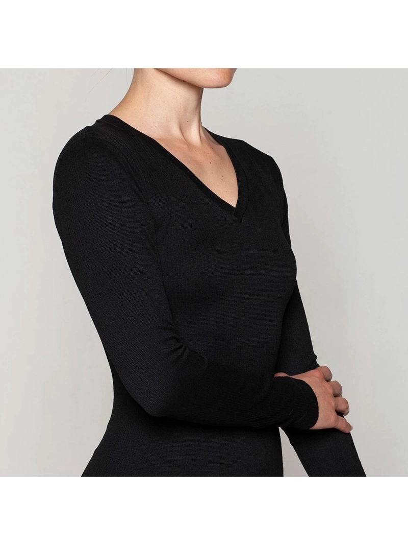 CAMISETA MANGA LARGA MUJER MONARCH ESENCIAL ACANALADO BASIC - 2