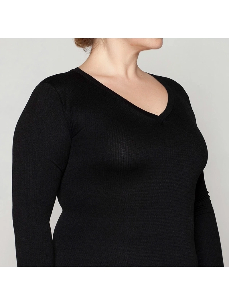CAMISETA MANGA LARGA MUJER MONARCH ESENCIAL ACANALADO BASIC - 5
