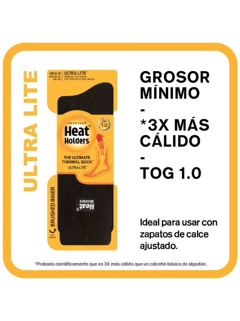 CALCETÍN HEAT HOLDERS ULTRA LITE NEGRO - 3