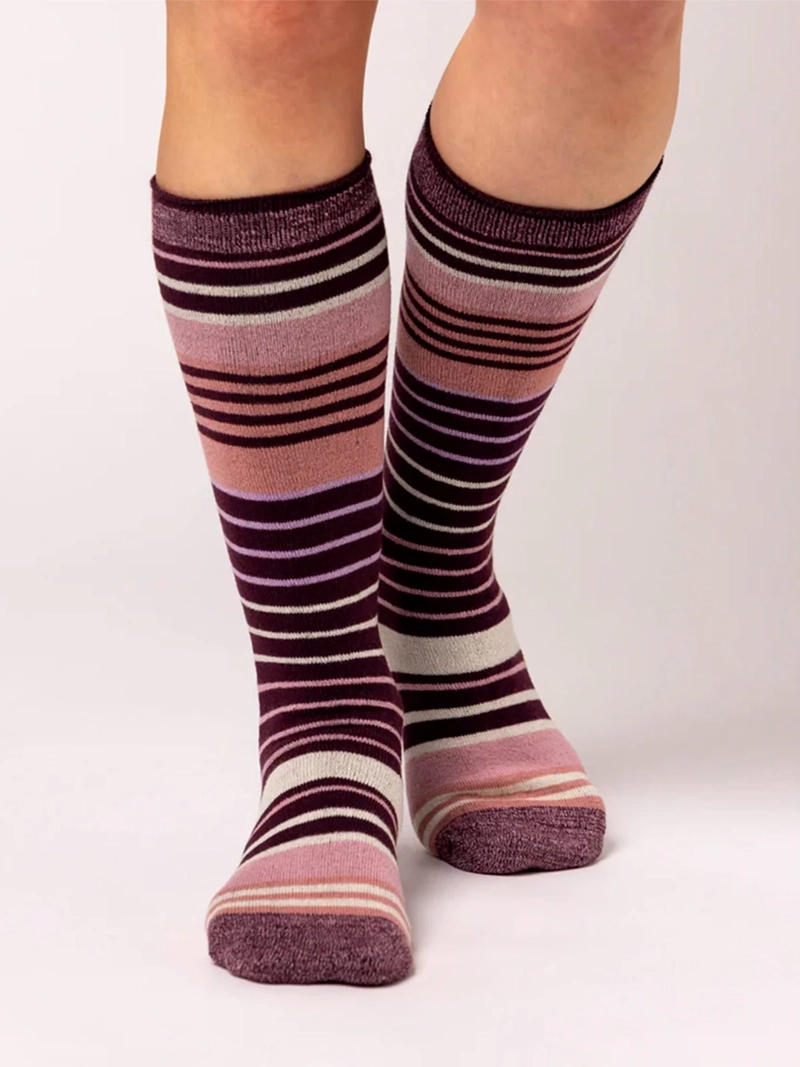 CALCETÍN HEAT HOLDERS STRIPE SKI ROSA - 1