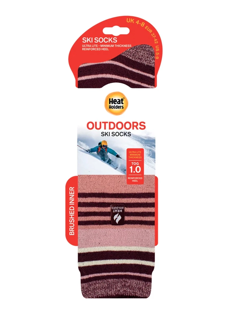 CALCETÍN HEAT HOLDERS STRIPE SKI ROSA - 3