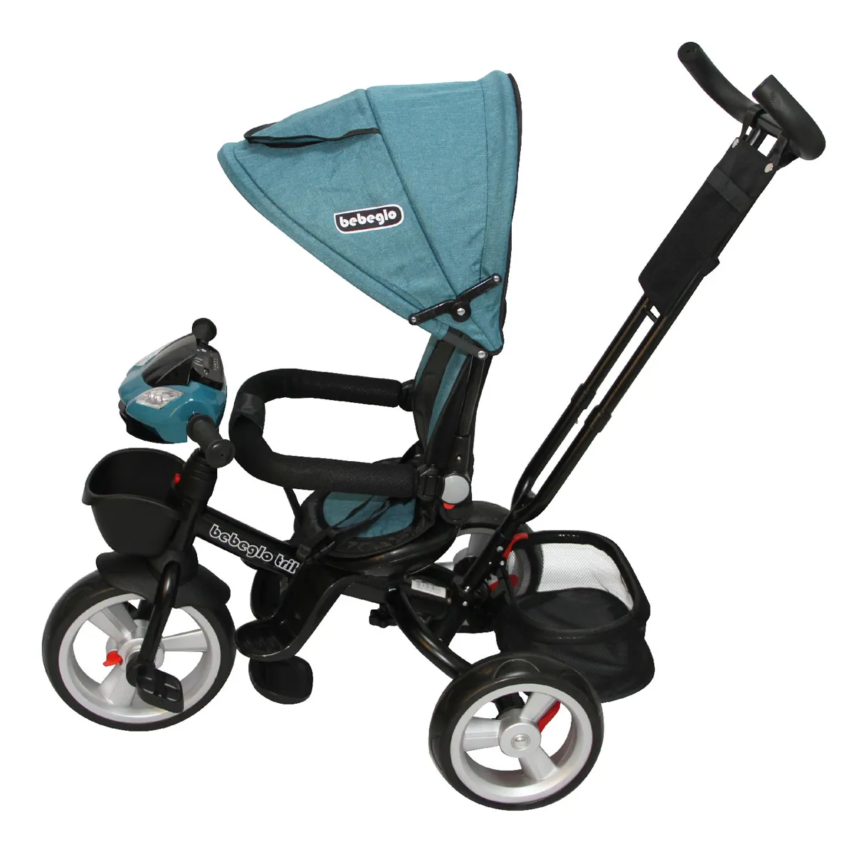 COCHE TRICICLO BEBEGLO TURQUESA COCHE TRICILO BT ST RS-4080 - 2