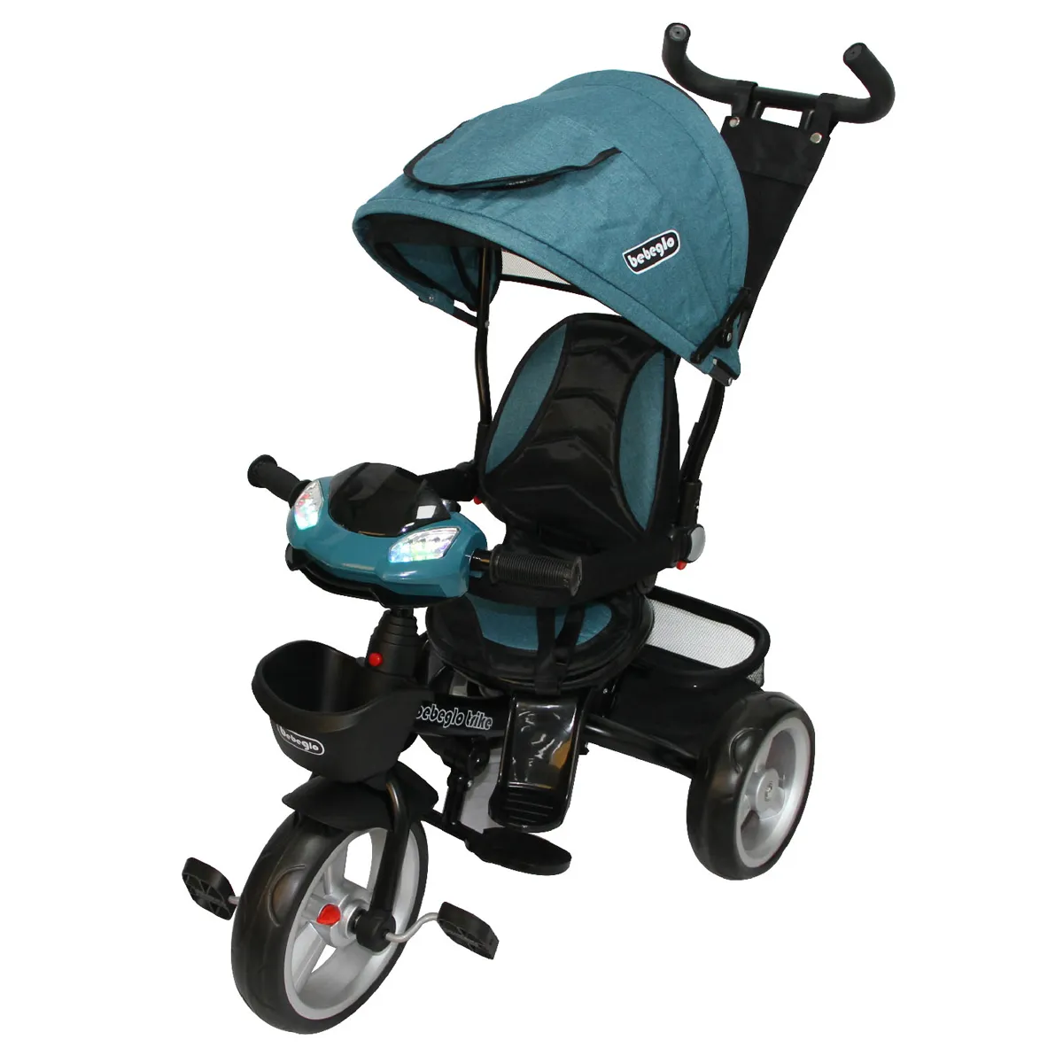 COCHE TRICICLO BEBEGLO TURQUESA COCHE TRICILO BT ST RS-4080 - 4