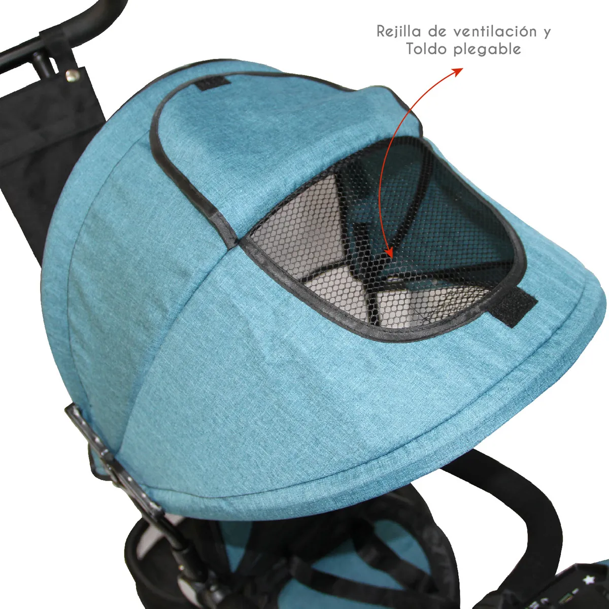 COCHE TRICICLO BEBEGLO TURQUESA COCHE TRICILO BT ST RS-4080 - 7