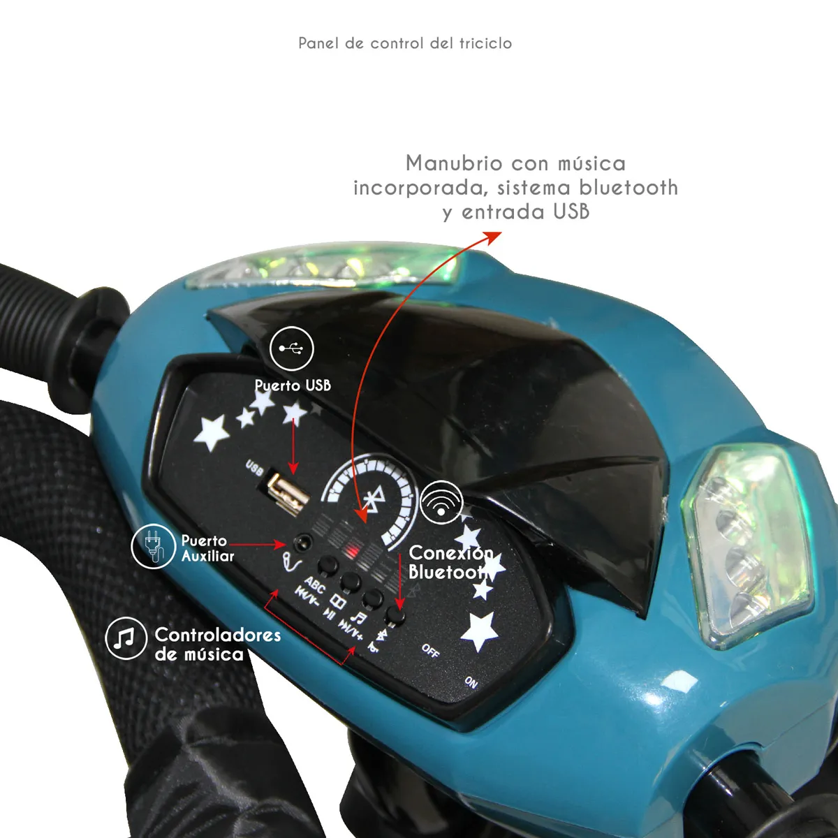 COCHE TRICICLO BEBEGLO TURQUESA COCHE TRICILO BT ST RS-4080 - 10