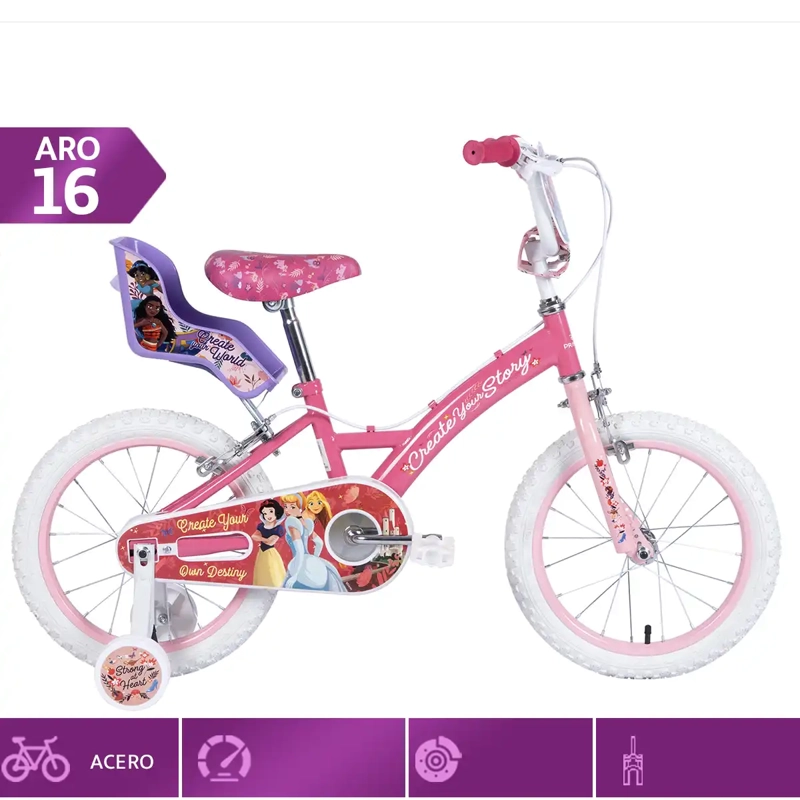 BICICLETA INFANTIL DISNEY PRINCESS ARO 16 - 1
