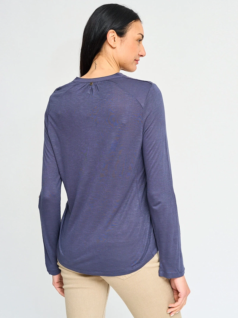 POLERA MUJER TATIENNE ALGODÓN MANGA LARGA BORDADA - 2
