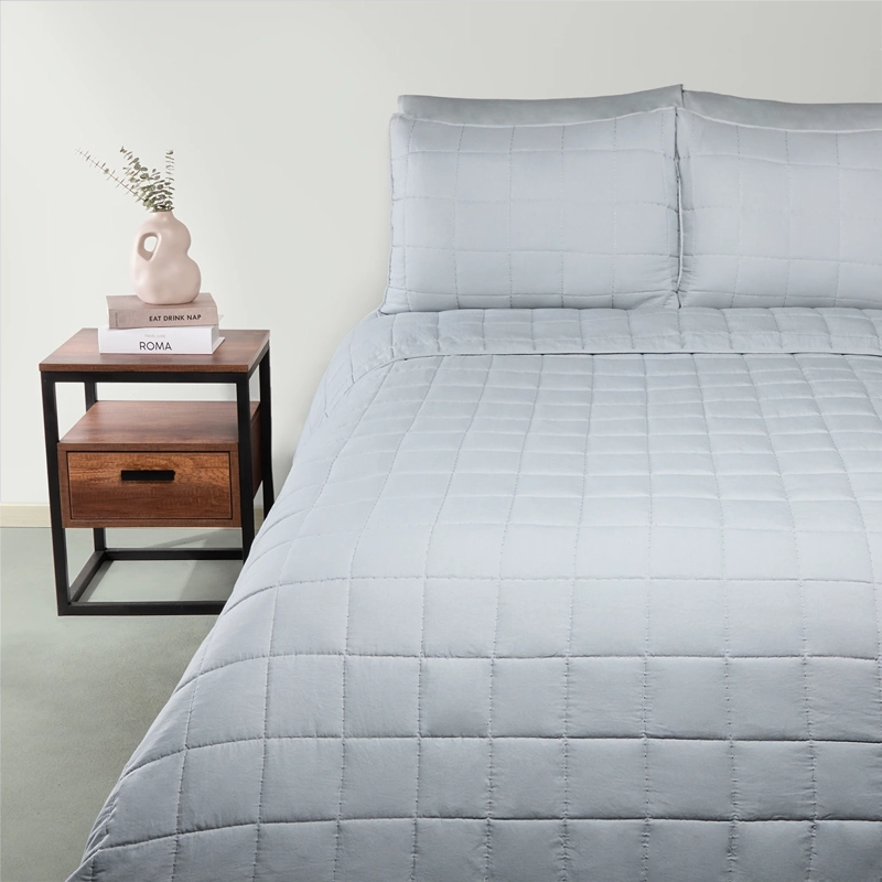CUBRECAMA RIPLEY HOME WASHED MICROFIBRA KING GRIS - 1
