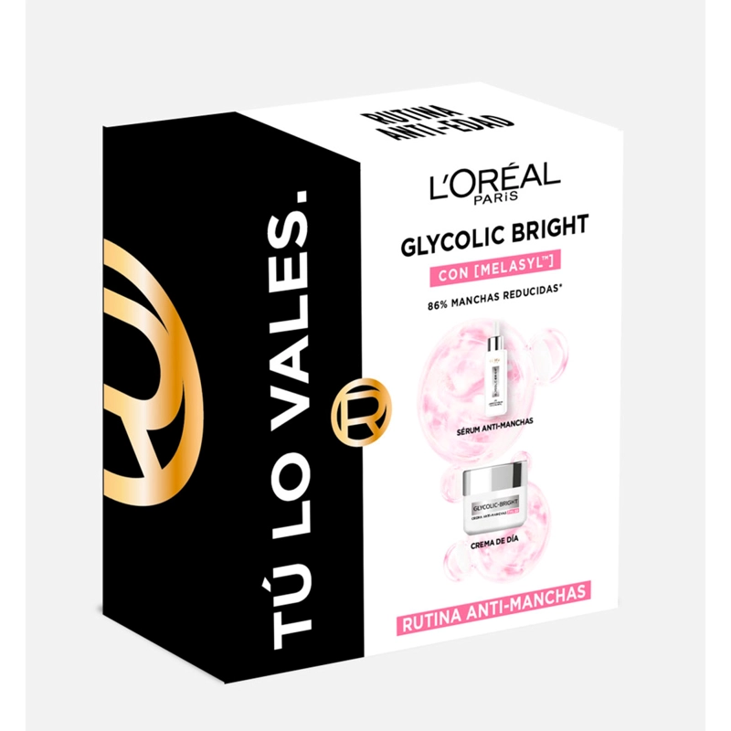 PACK LOREAL SÉRUM GLYCOLIC BRIGHT SERUM 30 ML + CREMA 80 ML - 2