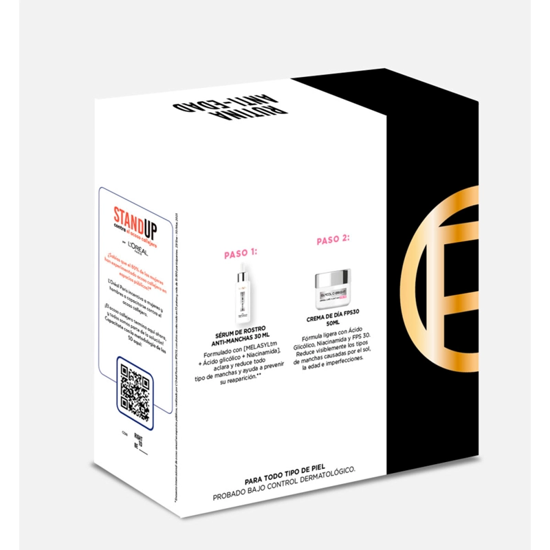 PACK LOREAL SÉRUM GLYCOLIC BRIGHT SERUM 30 ML + CREMA 80 ML - 4