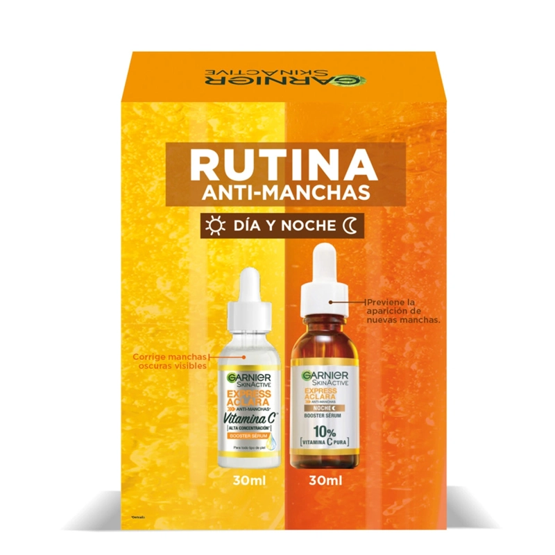 PACK GARNIER RUTINA ANTIMANCHAS SÉRUM DÍA 30 ML + NOCHE 30 ML - 2